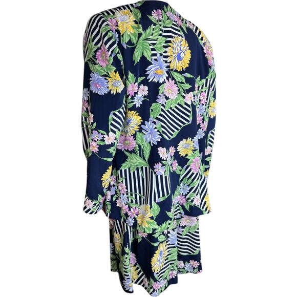 Leslie Fay VINTAGE 2-Piece Blazer & Romper Set Size 14 Blue Floral NWT - Picture 8 of 16